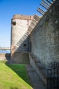 Upnor Castle is an Elizabethan artillery fort located on the west bank of the River Medway in Kent Royalty Free Stock Photo