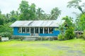 Upolu Island, Samoa - October 30, 2017: Typical Samoan home, where house has open sides