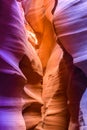 Upper Antelope Canyon. Natural rock formation in beautiful colors. Beautiful wide angle view of amazing sandstone formations. Near Royalty Free Stock Photo