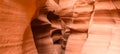 Upper Antelope Canyon. Natural rock formation in beautiful colors. Beautiful wide angle view of amazing sandstone formations. Near Royalty Free Stock Photo