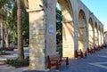 UPPER BARRAKKA GARDENS, VALLETTA, MALTA - NOVEMBER 10TH 2019: The Upper Barrakka Gardens provide a tranquil relaxing place