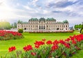 Upper Belvedere palace, at sunset Vienna, Austria Royalty Free Stock Photo