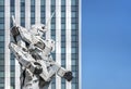 Upper body of the giant life-sized robot statue RX-0 Unicorn Gundam at DiverCity Tokyo Plaza in Odaiba.
