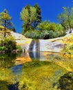 Upper Calf Creek Falls desert oasis waterfall views in Grand Staircase-Escalante National Monument by Boulder and Escalante in Sou Royalty Free Stock Photo