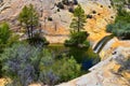 Upper Calf Creek Falls desert oasis waterfall views in Grand Staircase-Escalante National Monument by Boulder and Escalante in Sou Royalty Free Stock Photo