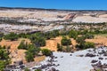 Upper Calf Creek Falls Waterfall colorful views from the hiking trail Grand Staircase Escalante National Monument between Boulder Royalty Free Stock Photo