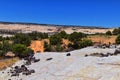 Upper Calf Creek Falls Waterfall colorful views from the hiking trail Grand Staircase Escalante National Monument between Boulder Royalty Free Stock Photo