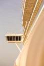 Upper captain deck on big luxury cruise in sun