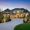 Upper class luxury big house exterior of expensive real estate