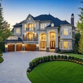 Upper class luxury big house exterior of expensive real estate