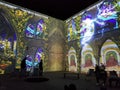 Upper Darby, Pennsylvania, U.S - November 28, 2021 - The large and spectacular colorful projected display of Van Gogh arts