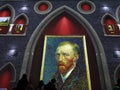 Upper Darby, Pennsylvania, U.S.A - November 28, 2021 - The large and spectacular projected display of Van Gogh arts