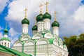 Upper detail of green dome Russian Orthodox temple Royalty Free Stock Photo