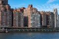 Upper East Side New York City Skyline along the East River with a Blue Sky Royalty Free Stock Photo