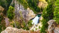 The Upper Falls in the Grand Canyon of the Yellowstone River in Yellowstone National Park in Wyoming, USA Royalty Free Stock Photo