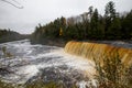 Upper falls at Tahquamenon Falls State Park in Fall Michigan Royalty Free Stock Photo