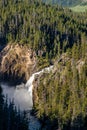 Upper Falls waterfall in Grand Canyon of Yellowstone Royalty Free Stock Photo