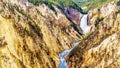 The Upper Falls of the Yellowstone River in the Grand Canyon of the Yellowstone Royalty Free Stock Photo