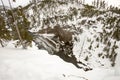 Upper Falls on Yellowstone River in Yellowstone National Park in Royalty Free Stock Photo