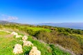 Upper Galilee landscape, Hula Valley and Mount Hermon Royalty Free Stock Photo