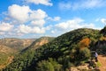 Upper Galilee mountains landscape. Montfort fortress National park. Northern Israel