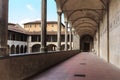 Upper gallery of the first cloister of the Franciscan monastery adjacent to the Basilica of Santa Croce, Florence