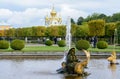 The upper park was created under Tsar Peter I. It is located in Peterhof between St. Petersburg Avenue and the Grand Peterhof