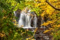 Upper Hungarian Falls in Autumn in Michigan`s Upper Peninsula, U Royalty Free Stock Photo