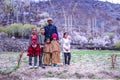 Pakistani family in Beautiful Landscape of Hunza Valley