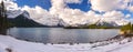 Upper Kanananskis Lake Panoramic Landscape Rocky Mountains Canada Royalty Free Stock Photo