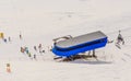 Upper lift station. View from the top of the mountain Hohe Salve