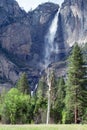 Upper and lower Yosemite Falls Royalty Free Stock Photo