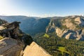 Upper and Lower Yosemite Falls in Yosemite Nationalpark - View from Glacier View Point - California, USA Royalty Free Stock Photo