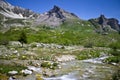 Upper Maira valley - Going up to the Maurin pass. Royalty Free Stock Photo