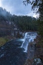 Upper Messa Falls on a Cloudy Day Royalty Free Stock Photo