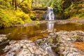 Upper North Falls in autumn in Silver Falls State Park, Oregon, Royalty Free Stock Photo