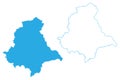 Upper Palatinate Federal Republic of Germany, Administrative division, Region Free State of Bavaria map vector illustration,