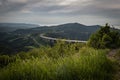 Upper panoramic view on viaduct of crni kal, beside adriatic sea, slovenia