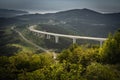 Upper panoramic view on viaduct of crni kal, beside adriatic sea, slovenia