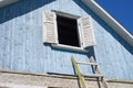 Attic of the old rural wooden house Royalty Free Stock Photo