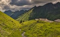 The upper part of the mulibach valley, above the Berghaus Planalp train station Royalty Free Stock Photo