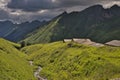 The upper part of the mulibach valley, above the Berghaus Planalp train station Royalty Free Stock Photo