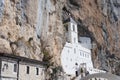 The upper part of the Ostrog monastery, located in rock Ostroska Greda, in Montenegro