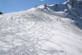 The upper part of the ski slope of Mount Cheget Royalty Free Stock Photo