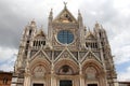 Upper part of west facade of Siena Cathedral, Duomo di Siena Royalty Free Stock Photo
