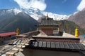 Upper Pisang, view of gompa and Annapurna 2 II Royalty Free Stock Photo