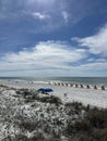 Shoreline view of start of spring break in Miramar Beach Florida Royalty Free Stock Photo