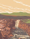 Upper Sill River Falls in Ukkusiksalik National Park Nunavut Canada WPA Poster Art