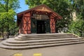 Upper station of the Polybahn funicular in Zurich, Switzerland