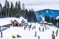 Upper station of the ski slopes Royalty Free Stock Photo